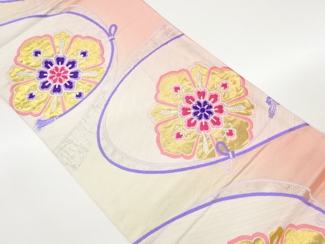 JAPANESE FUKURO OBI / WOVEN FLOWER CREST